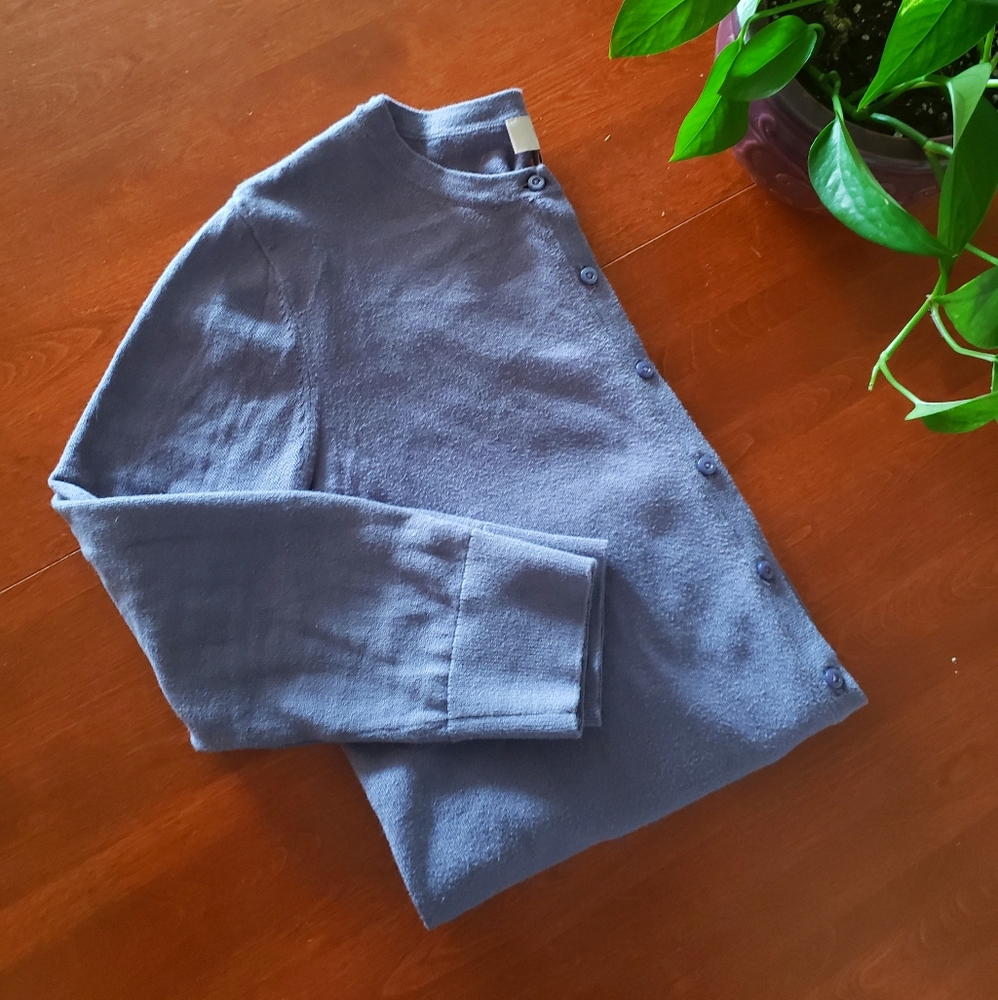 Periwinkle, button-up cardigan